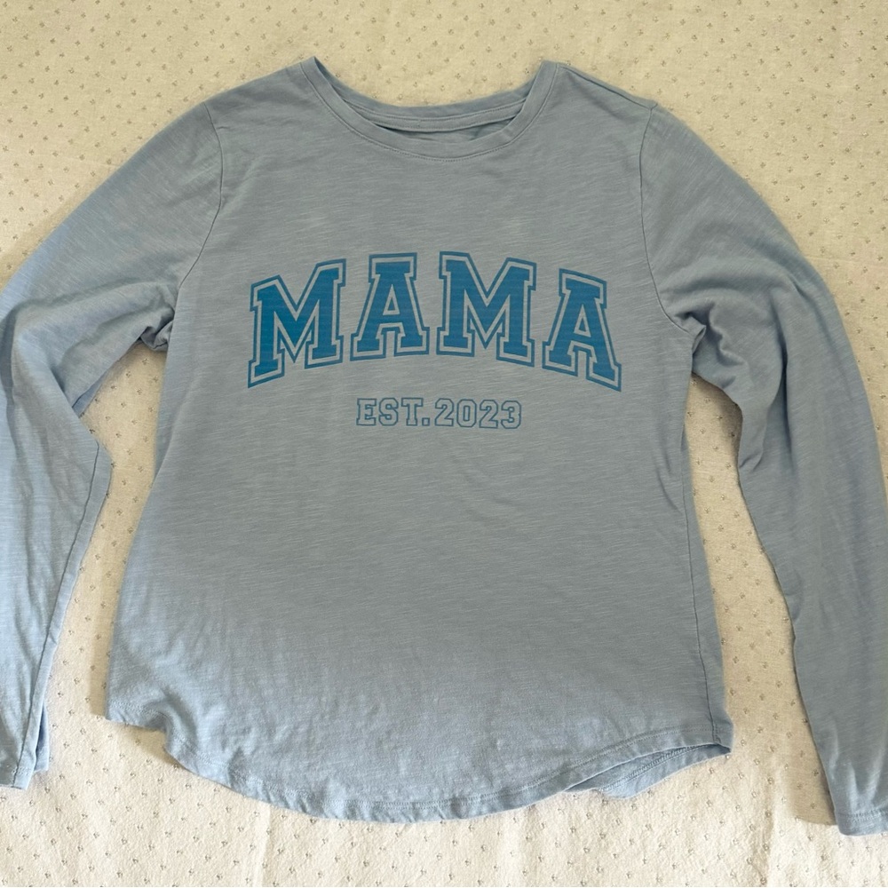 Blue Long Sleeve MAMA Shirt